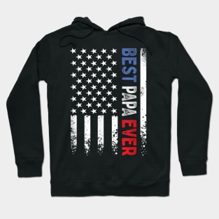 Father's Day Best Papa Ever with US American Flag Hoodie